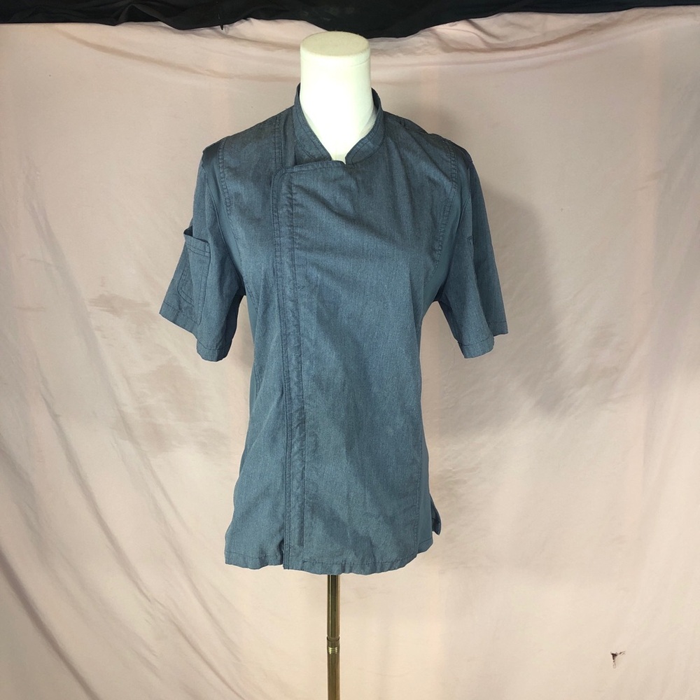 Short Sleeve Chef Jacket in Slate Blue Size Small Women’s or Men’s